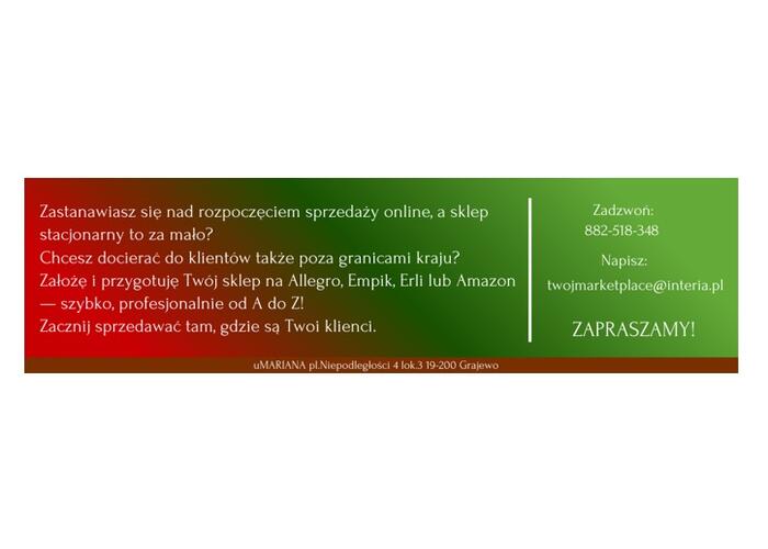 Grajewo ogłoszenia: Wejdź do sprzedaży online. Pomożemy!

Sprzedajesz...